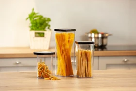 Rotho Vorratsdose Loft 2l transparent/schwarz