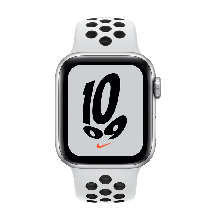 Apple Watch Nike SE (GPS) 40mm silber mit Sportarmband Pure Platinum/schwarz