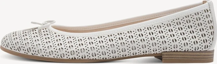 Tamaris Leder Ballerina white struct. (Damen)