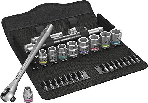 Wera 8100 SB 7 Zyklop Metal Push Bitset/Steckschlüsselsatz inkl. Tasche, 29-tlg.