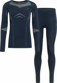 Odlo Fundamentals Performance Warm Set dark sapphire/silver cloud (Herren)