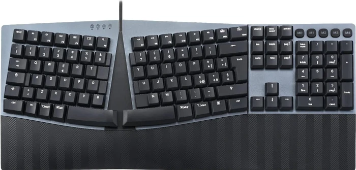 Perixx Periboard-535 Ergo, schwarz, Kailh Choc LOW PROFILE BROWN, USB, IT