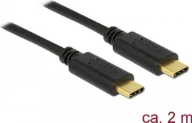 DeLOCK USB 2.0 Kabel, 2x USB-C Stecker, schwarz, 2m (83324)