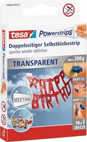 tesa Powerstrips Deco transparent, Klebestreifen, 16 Stück