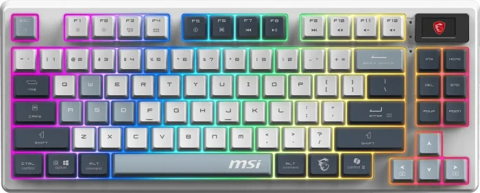 MSI FORGE GK600 TKL Wireless Sky, LEDs RGB, hot-swap, KKT Purple Star, USB/Bluetooth, FR