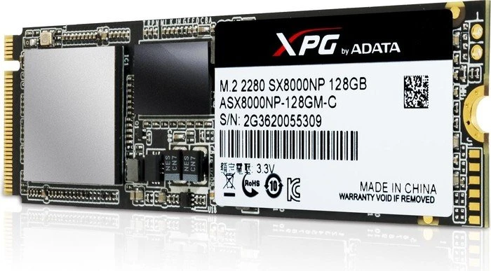 ADATA XPG SX8000 128GB, M.2 2280 / M-Key / PCIe 3.0 x4, Kühlkörper