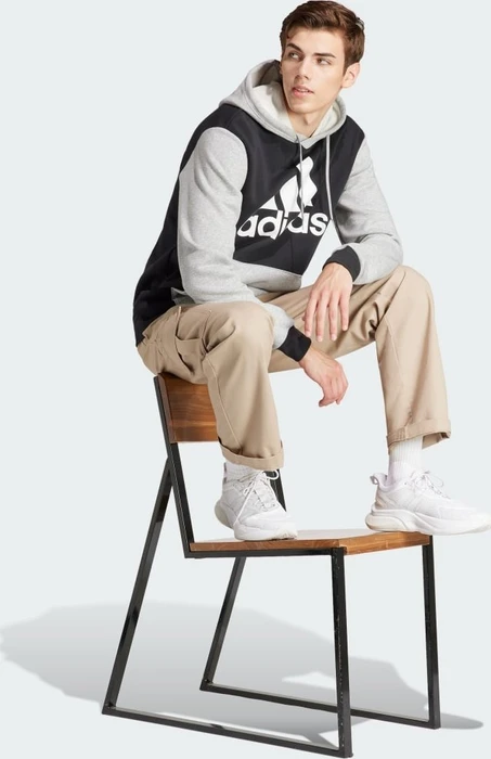 adidas Essentials Big Logo Hoodie black/medium grey heather (Herren)