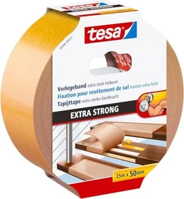 tesa extra strong doppelseitiges Verlegeband, 50mm/25m, 1 Stück
