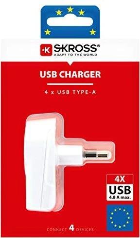 Skross Euro USB Charger (4xA) weiß
