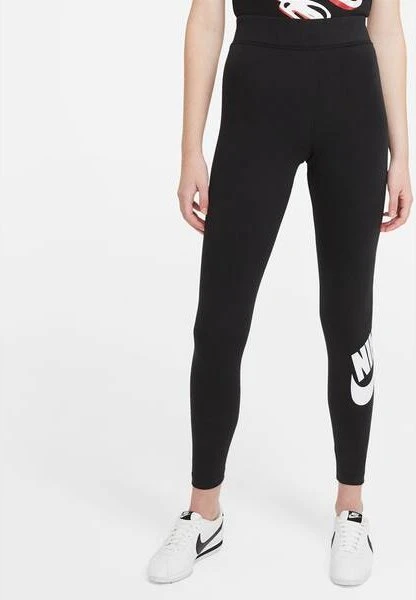 Nike Sportswear Essential High Waist Hose lang schwarz/weiß (Damen)