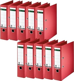 Leitz Qualitäts Ordner 2-Ring 180° Vollpapier, 80mm, A4, rot