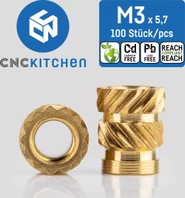 CNC Kitchen Gewindeinsatz M3 Standard, 100er-Pack