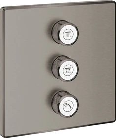 Grohe Grohtherm SmartControl Kontrollfeld mit 3 Ventilen hard graphite gebürstet