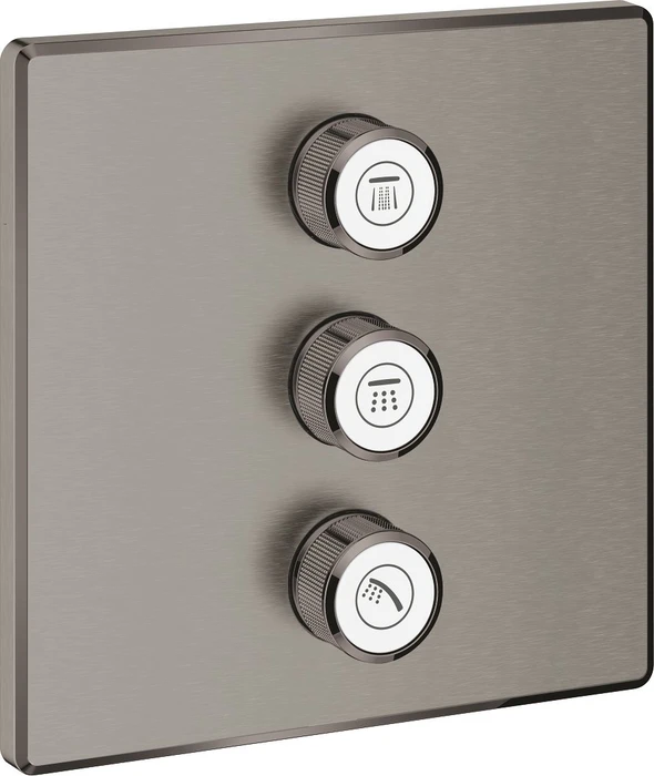 Grohe Grohtherm SmartControl Kontrollfeld mit 3 Ventilen hard graphite gebürstet