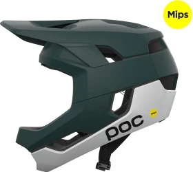 POC Otocon Race MIPS Fullface-Helm pargasite green matt/hydrogen white matt