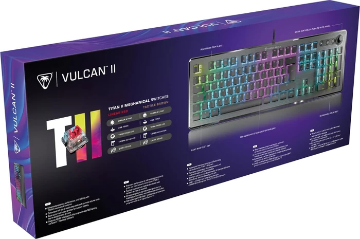 Turtle Beach Vulcan II, schwarz, LEDs RGB, TITAN II RED, USB, FR