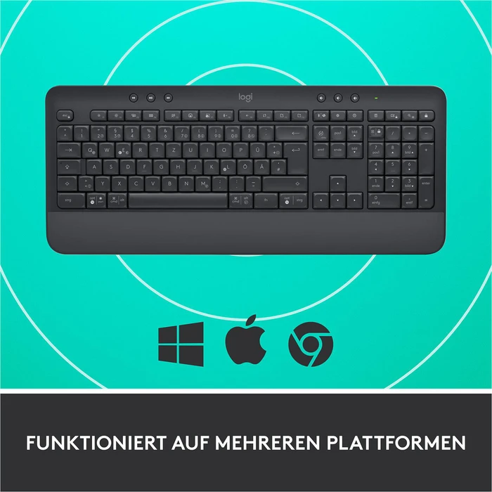 Logitech Signature K650 Comfort, Graphite, Logi Bolt, USB/Bluetooth, DE