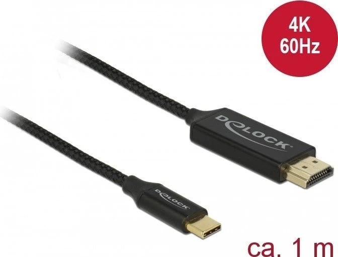DeLOCK USB-C 3.1 [Stecker] auf HDMI [Stecker] 4K 60Hz Adapterkabel schwarz, 1m