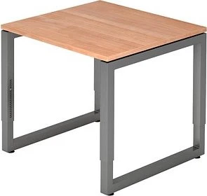 Hammerbacher Ergonomic Plus R-Serie RS08/N/G Schreibtisch 80x80cm Nussbaum/graphit