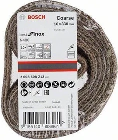Bosch Professional N480 Best for Inox Schleifband grob, 10x330mm, 10 Stück