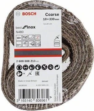 Bosch Professional N480 Best for Inox Schleifband grob, 10x330mm, 10 Stück