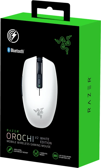 Razer Orochi V2 Mobile Wireless Gaming Mouse White Edition, USB/Bluetooth