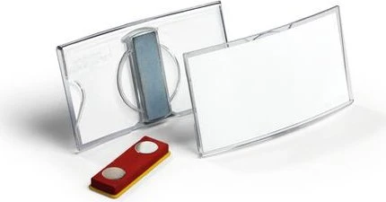 Durable Konvex Namensschild mit Magnet, 7.5x4cm, transparent, 25 Stück