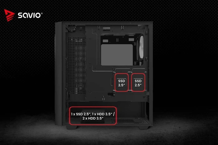 Savio Noctis Flow RGB X1, Glasfenster