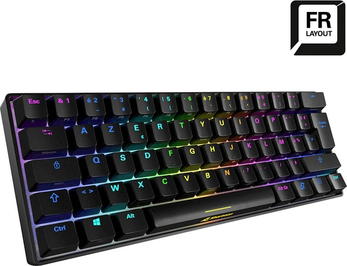 Sharkoon Skiller SGK50 S4, Black, LEDs RGB, hot-swap, Kailh KT RED, USB, FR