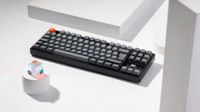 Keychron K8 Max, TKL, schwarz/grau, LEDs RGB, hot-swap, Keychron Super BANANA, USB/Bluetooth, DE