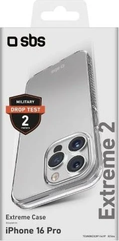 SBS Mobile Extreme X2 Cover für Apple iPhone 16 Pro transparent