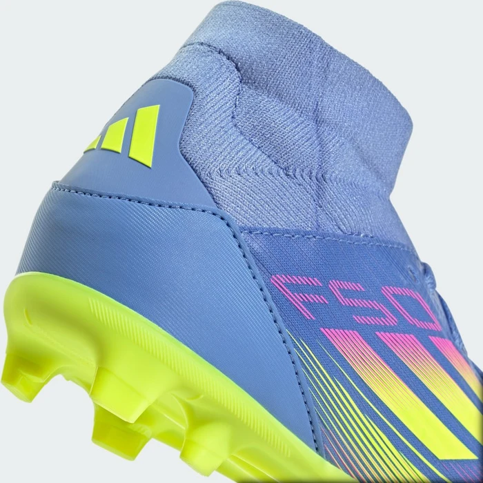 adidas F50 League Mid FG/MG blue fusion/lucid lemon/lucid pink (Junior)