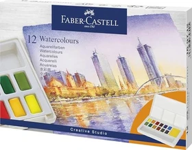 Faber-Castell Aquarellfarbe Farbkasten, 12 Farben