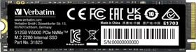 Verbatim Vi5000 PCIe NVMe SSD 512GB, M.2 2280 / M-Key / PCIe 4.0 x4