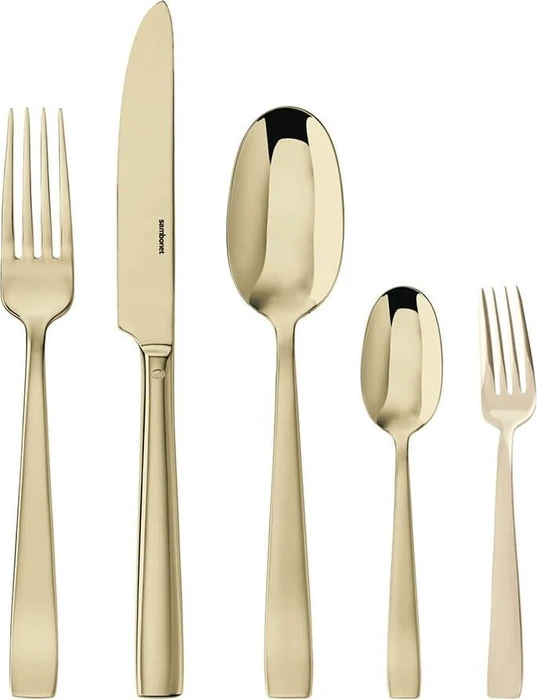 Sambonet Flat Edelstahl PVD Monoblock Besteck-Set champagner, 30-tlg.