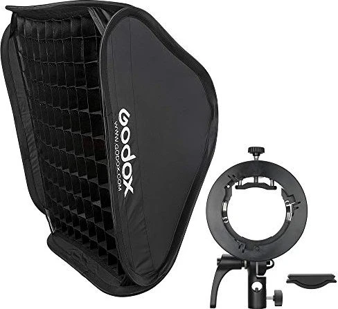 Godox S2 Speedlite Bracket + 60x60cm Softbox + Grid