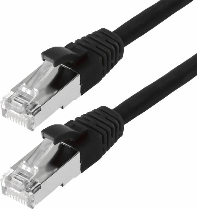 Helos Premium Patchkabel, Cat5e, SF/UTP, RJ-45/RJ-45, 1m, schwarz