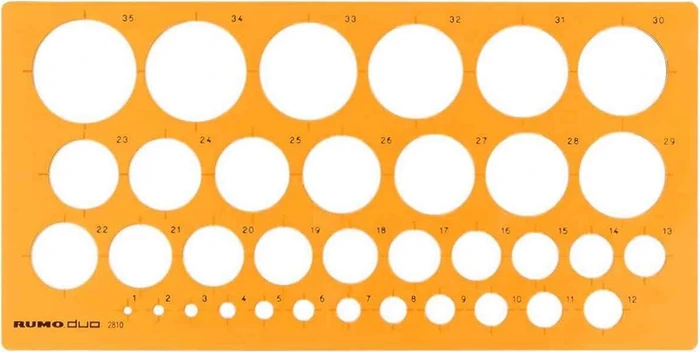 Rumold Duo Kreisschablone, 1-35 mm, orange (2810)