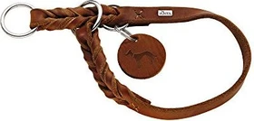 Hunter Solid Education Dressurhalsung für Hunde, Leder, weich, griffig, 45 S-M, cognac