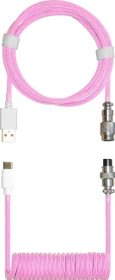 Cooler Master Coiled Cable USB-C auf USB-A, Tastaturkabel (Spiral-Textilkabel), 1.5m, Candy Magenta