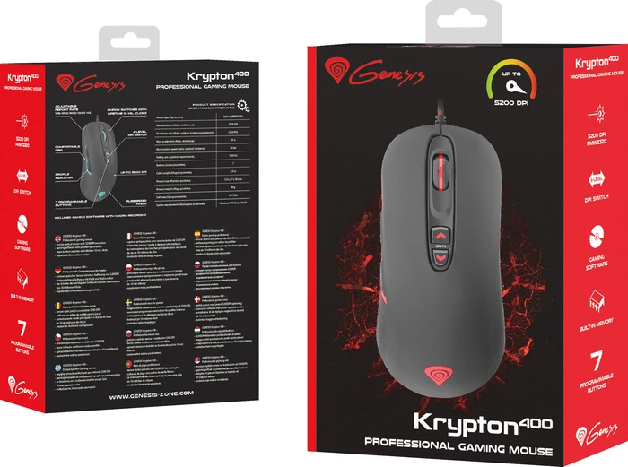 Genesis Krypton 400 Professional Gaming Mouse, USB