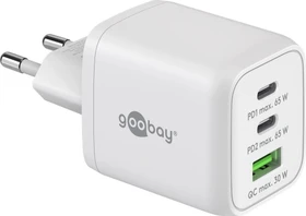 Wentronic Goobay USB-C PD GaN Multiport-Schnellladegerät Nano 65W weiß