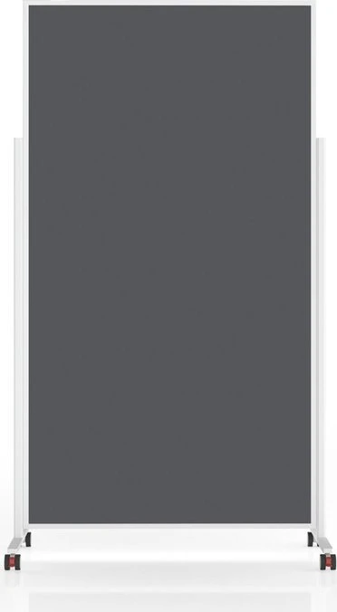 Magnetoplan Moderationstafel VarioPin, mobile Pinnwand mit grauen Filz, weiß/grau, 100x180cm