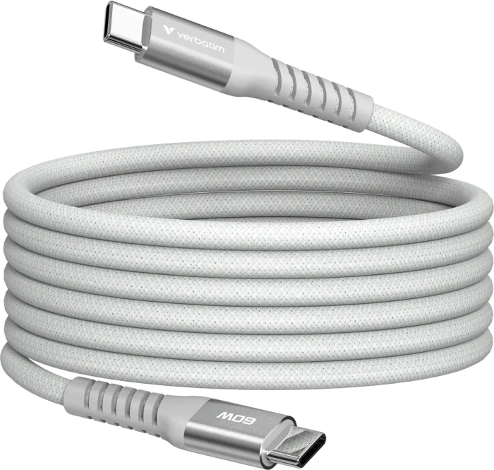 Verbatim Sync & Charge Magnetisches USB-C Kabel, USB 2.0, 480Mb/s, 60W PD 3.0/QC 3.0, USB-C Stecker auf USB-C Stecker