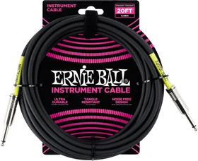 Ernie Ball 20' Straight/Straight Instrument Cable Black