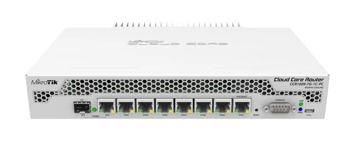 MikroTik RouterBOARD Rackmount Gigabit Router, 7x RJ-45, 1x RJ-45/SFP, PoE