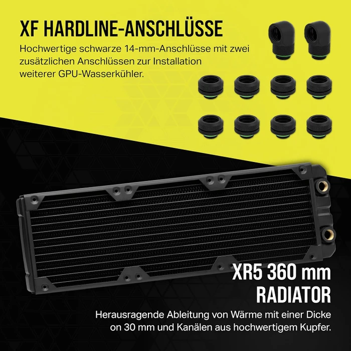 Corsair Hydro X Series iCUE LINK XH405i RGB Pro Custom Cooling Kit, schwarz