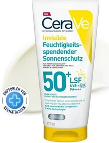 CeraVe Invisible Feuchtigkeitsspendender Sonnenschutz LSF50+, 177ml