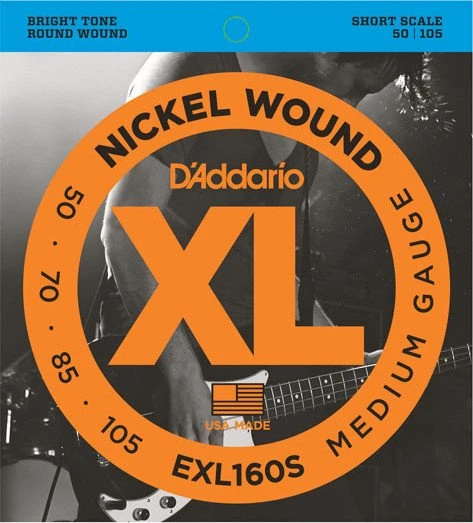 D'Addario XL Nickel Wound Bass Medium, Short Scale