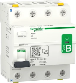 Schneider Electric Fehlerstrom-Schutzschalter Allstromsensitiv iID 4P 80A Typ B-SI 500mA